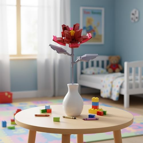Image of STEM 12 in 1 Botanicals - Camellia Flower Building Blocks Set (74 Pcs, 12-in-1) | DIY Flower Pen Stand Kit for Kids 6+ Years (Boys & Girls) | Creative Craft & Learning Toy | Ideal Gift
