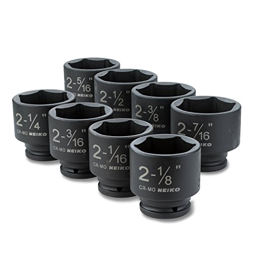 Neiko 02392A 3/4" Impact Socket Set, 3/4” Drive, 8 Pc Jumbo Sockets, Sae Standard Sizes 2-1/16 Inch To 2-1/2 Inch, Chrome-Moly Cr-Mo Steel #TOP1
