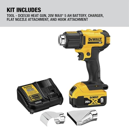 DEWALT 20V MAX Heat Gun Kit, Cordless, Up to 990 Degrees, 42 Minutes of Run Time, LED Light, Battery and Charger Included (DCE530P1) - image 3
