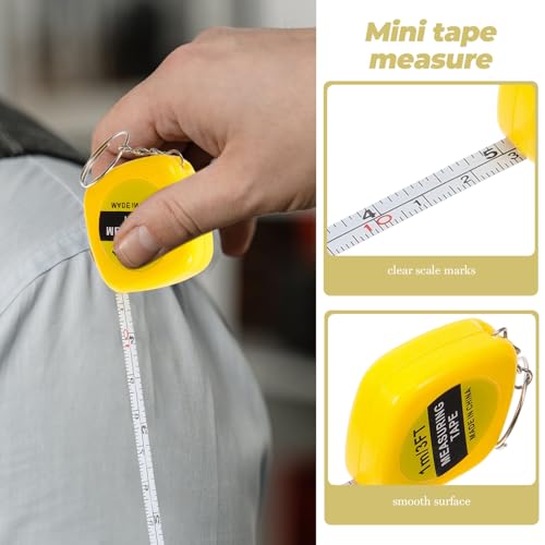 Mini cinta métrica automática con llavero 12 piezas miniatura 2