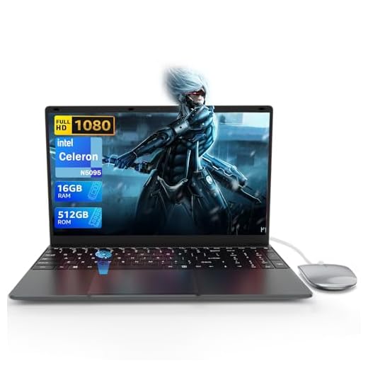 Ordinateur Portable 15.6 Pouces PC Portable 16Go RAM 512Go SSD Celeron N5095 Laptop Computer Touch ID Bluetooth 4.0 WiFi5 USB 3.0