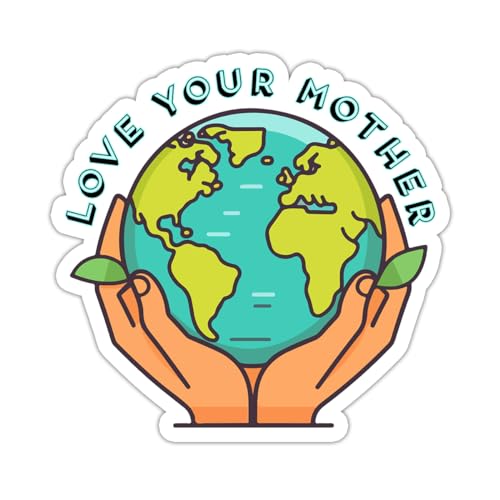 Image of Love Your Mother Earth Vinyl Waterproof Sticker Decal for Laptop Water Bottle Car Environmental Sticker 5 Inch