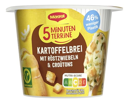 Maggi fünf Minuten Terrinen, Sortimentsbox, Leckere Fertiggerichte in 6 verschiedenen Geschmacksrichtungen, Im praktischen Becher, 48er Pack (48 Becher)