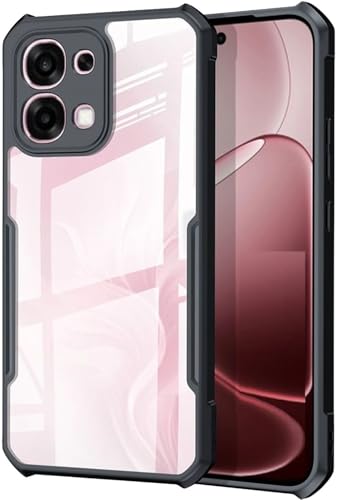 Image of SPAZY CASE Oppo A6 Pro 5G Back Cover | Transparent Crystal Clear Hard PC Back Case with TPU Bumper, Drop Protection Case Cover for Oppo A6 Pro 5G