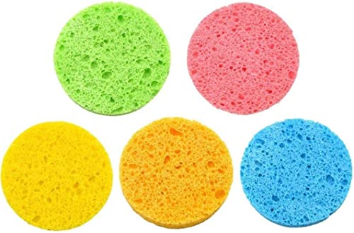洗顔スポンジ 洗顔用 再利用可能 マッサージパフ 泡立ち 毛穴清潔 角質除去 フェイスクリーニングスポンジ フェイシャルスポンジ 泡立てボール スポンジ ラウンド 5個 ピンク