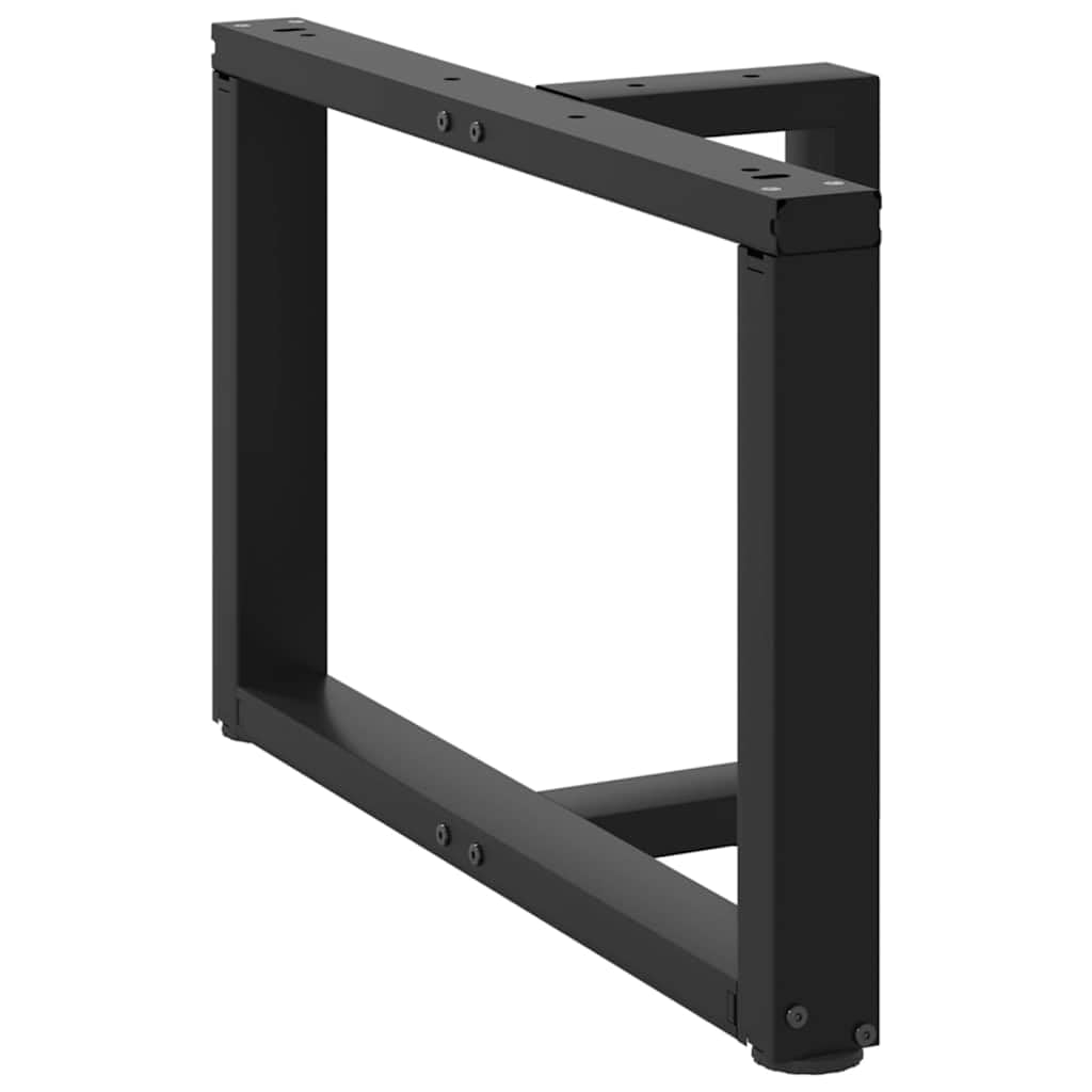Patas de mesa modernas para mesas individuales: 2 patas estables de acero con recubrimiento en polvo negro con patas de nivelación ajustables