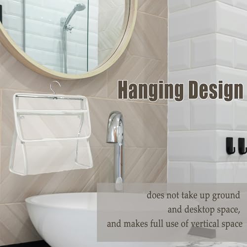 LIANCHEN Wäscheklammerbeutel,30*10*31cm,Badezimmer transparente hängende Tasche,Wasserdicht Wäscheklammerbeutel,klammerbeutel für wäscheklammern Innen,zum Aufhängen,Wiederverwendbar (Weiß, Klein)