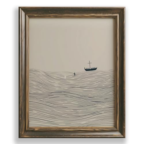 Jesus Walks on Water Wall Art Print, Minimalist “Peter Sinks,