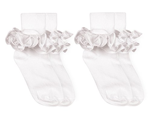 Jefferies Socks Girls Misty Ruffle Lace Dress Turn Cuff Socks 2 Pair Pack