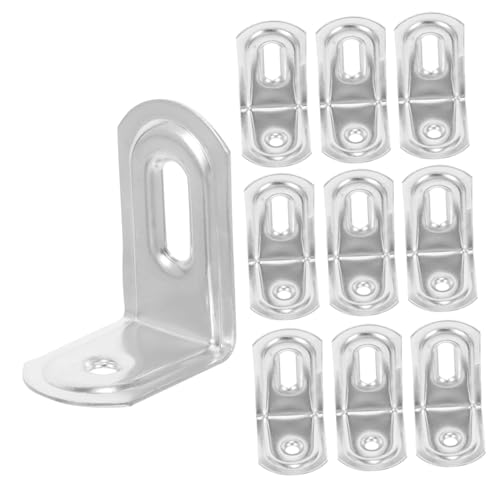 KICHOUSE Metal l Brackets for Shelves 90° Round Corner Brackets 10pcs Set for Furniture