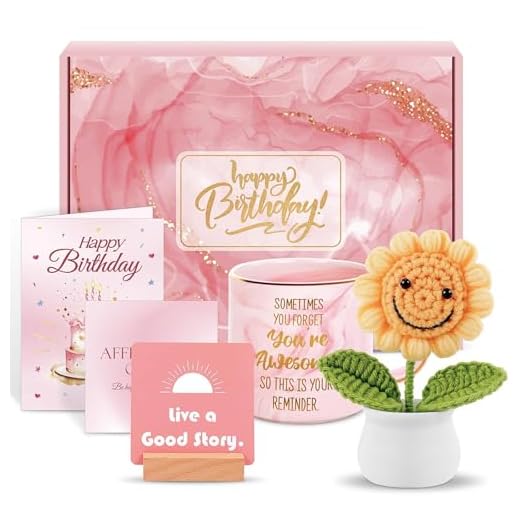 Presentes de aniversário para mulheres, cesta de presente de feliz aniversário para mãe, conjunto de presentes de caneca, presente de aniversário engraçado para amigos, irmã, colegas de trabalho
