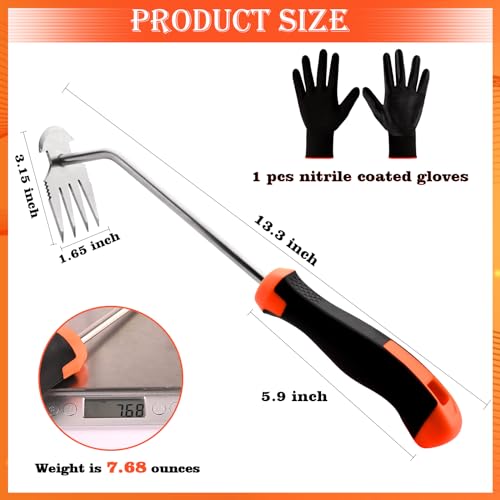 BokingOne Weed Removal Tool,Portable Garden Weeder Tool,2024 New Manganese Steel Weed Puller Tool with Rubber Handle for Vegetable Gardening Garden Yard Farm Farm Planting & Uprooting Weeding Tool