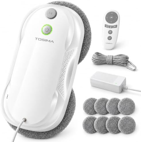 Tosima W5 Fensterputzroboter 6400Pa, Fensterroboter mit Bidirektionalem Sprühsystem, adaptiver Saugkraft, intelligenter Navigation und Kantenerkennung, 2026 verbesserte Version, We