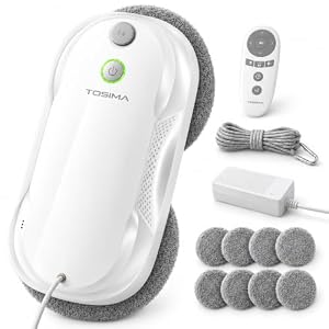 Tosima W5 Fensterputzroboter 6400Pa, Fensterroboter mit Bidirektionalem Sprühsystem, adaptiver Saugkraft, intelligenter Navigation und Kantenerkennung, 2026 verbesserte Version, Weiß