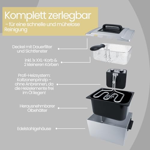 Fritteuse DF 300 classique en inox avec thermostat réglable - 6
