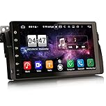 Erisin 9 inch Android 10.0 Car Radio with Bluetooth CarPlay Android Auto Sat Nav Car Stereo For BMW 3 series E46 318 320 325 M3 Rover 75 MG ZT DSP DAB+ Wifi OBD2 DVR Head Unit 8 Core 4GB RAM 64GB ROM