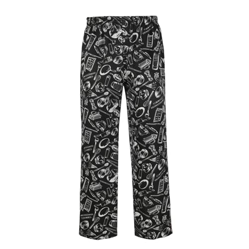 Pantalones de chef elásticos con estampado de pimienta, para