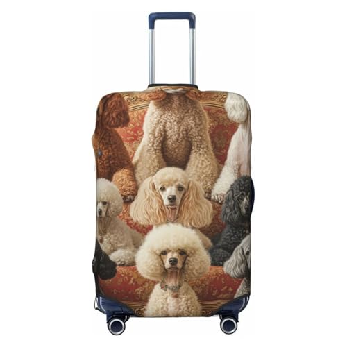 Poodles Dogs Travel Luggage Covers For Suitcase Elastic Suitcase Protector Anti-Scratch Spandex Baggage Covers Fits 18-32 Inch Luggage X-Large