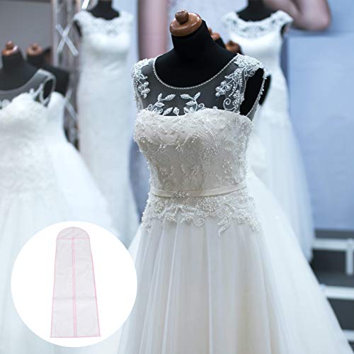 1pc Edge Wedding Gown Dust Cover Bag Non-woven Dress Protector Breathable Garment Storage Pouch for Bridal Gowns and Reusable and Washable4