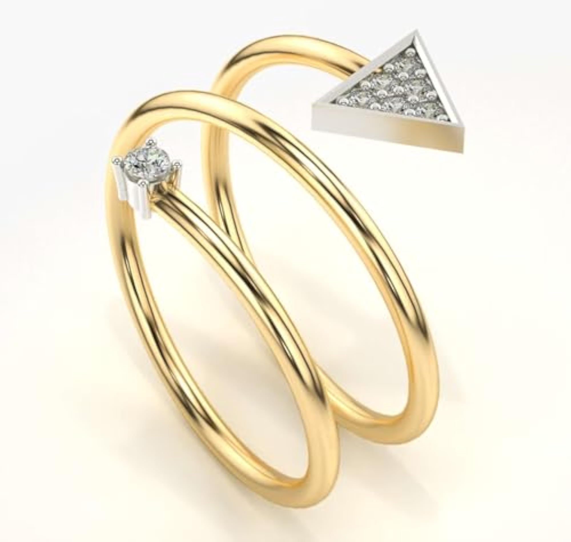 Women's Sterling Silver & Lab Grown Diamond 0.11cts Ring, Elegant