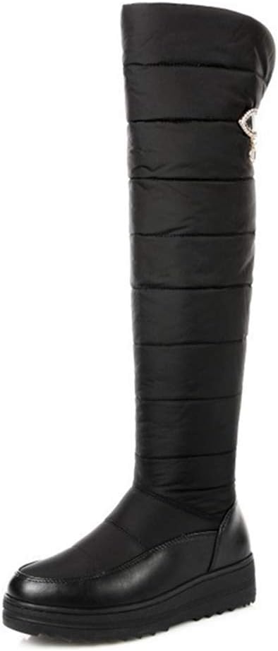 MIOKE Women's Winter Over The Knee Thigh High Snow Boots Waterproof Rain Warm Fur Lined Wide Calf Snow Boot