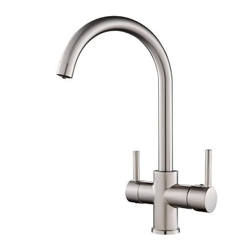 Keokbon Grifo De Cocina De 3 Vías, Giratorio 360 , Grifo Mezclador De Cocina Para Sistema De Ósmosis, Grifo De Alta Presión 3 En 1, Grifo De Agua Potable Con 2 Palancas, Cepillado Keokbon Grifo De Cocina De 3 Vías, Giratorio 360 , Grifo Mezclador De Cocina Para Sistema De Ósmosis, Grifo De Alta Presión 3 En 1, Grifo De Agua Potable Con 2 Palancas, Cepillado