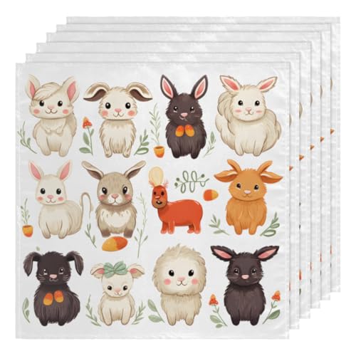 Servilletas de tela multicolor pack x6 50.5x50.5 cm miniatura 1