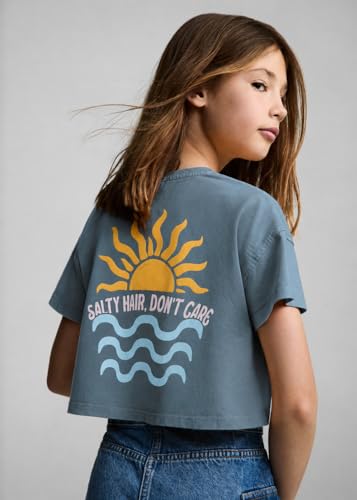 Image of Alan Jones Clothing Girls Crop T-Shirt | Short Length Drop Shoulder Tee | Printed Casual Top for Girls
