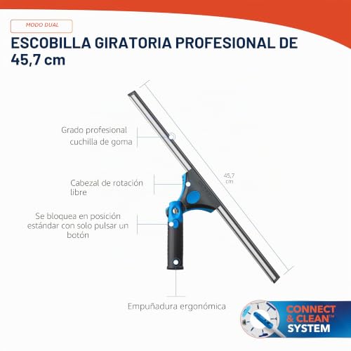 Cepillo giratorio de 18 pulgadas y agarre profesional para suelos 5