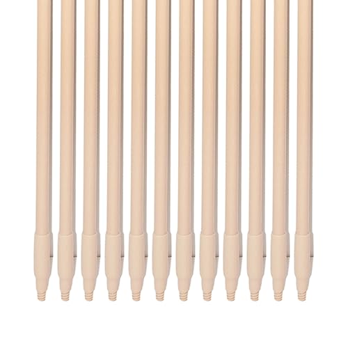 SPARTA Fiberglass Broomstick Replacement Broom Handle with Acme Threaded Tip for Industrial Cleaning Tools, Fiberglass, 60 Inches, Tan, (Pack of 12)