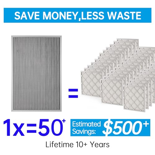 Image of UBeesize 16x25x4 Reusable Electrostatic Air Filter HVAC AC Furnace Filter,Washable, Lasts a Lifetime,Permanent Air Filter,Breathe Fresher,Home And Office(Actual Size:15.35x24.37x3.58Inch)