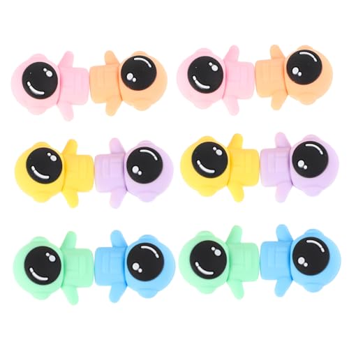 WOONEKY 12 Piezas Miniatura de Astronautas para Papelería Creativa para Fiestas Infantiles Recompensas Escolares Diversión el Aula