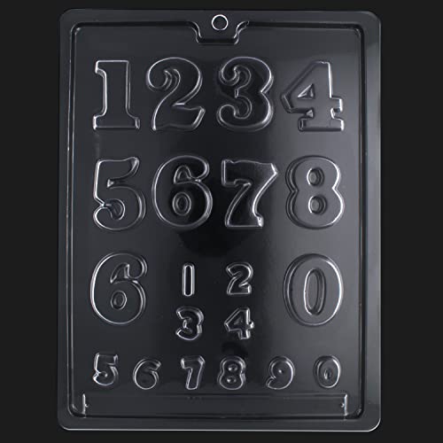 Cybrtrayd Chocolate Candy Mold – Numbers – 20 Cavities Large 1-3/4” Tall & Small 3/4” Tall – For Candy, Cookies, Chocolate, Soap & Plaster – Includes Instructions #TOP6