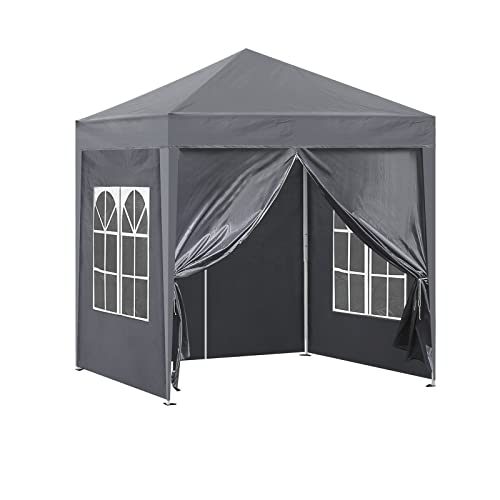 CLIPOP Tonnelle de Jardin 3 x 3 m imperméable avec 4 Panneaux latéraux et Sac de Transport, tonnelle pour Mariage, Camping, Plage