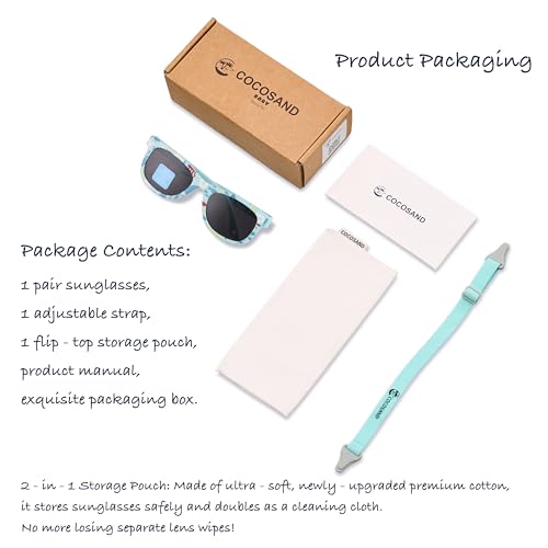 image for COCOSAND Flexible Baby Sunglasses with Strap Polarized UV Protection f
