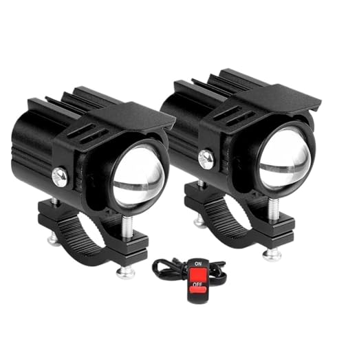 Feux antibrouillard moto projecteur flash LED auxiliaire 6000K 12V 24V pour cruiser et tout-terrain