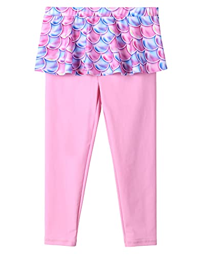 TFJH E Girls Long Sleeve Swimsuits Skirt 2-Pieces Rash Guard Set Sun Protection UV 50+4