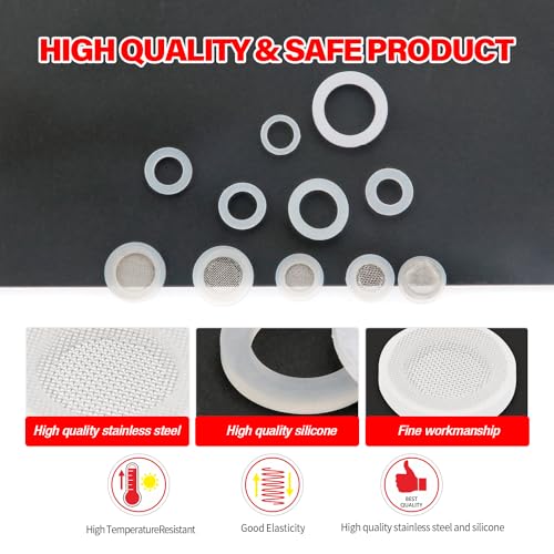 YIXISI 85 PCS Screen Washers Kit, Filter Mesh Washer, Seal O Ring with Mesh Hose Gasket, for 1/2 3/4 Inch Water Faucet Shower Connector - Image 3