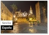 Archivo De Indias, Reales Alcázares Y Catedral De Sevilla, Andalucía, España, Imán para nevera