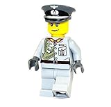  Custom General Wehrmacht WW2 Figur mit UV Druck aus LEGO® Teilen grau