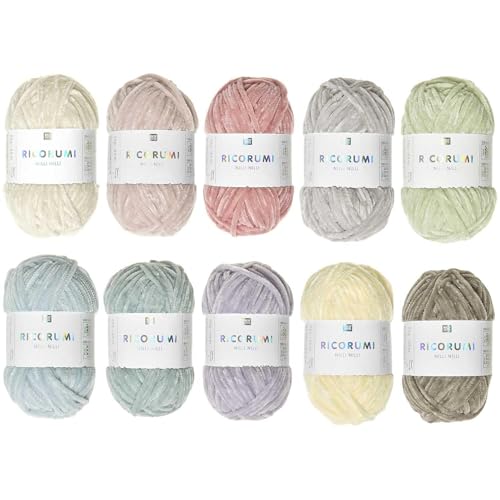 Chenille-Wolle Rico Design Ricorumi Set 10er Nilli Nilli Pastel