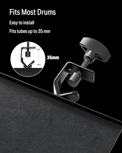 Donner Percussion Table for Drum Sets, Drum Accessory Holder Tray with Clamp On Shelf, Stable Flexible Microphone Stand with EVA Pad, Shock Absorbing, Large Surface - image 7
