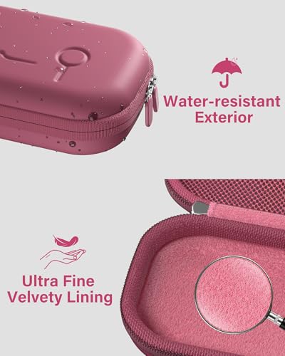 Image of ProCase Stethoscope Case for 3M Littmann Classic III & Cardiology IV -Raspberry | Hard Protective Carrying Bag Fits MDF, ADC, Omron Stethoscopes, Medical Storage Organizer for Nurses & Nursing Students