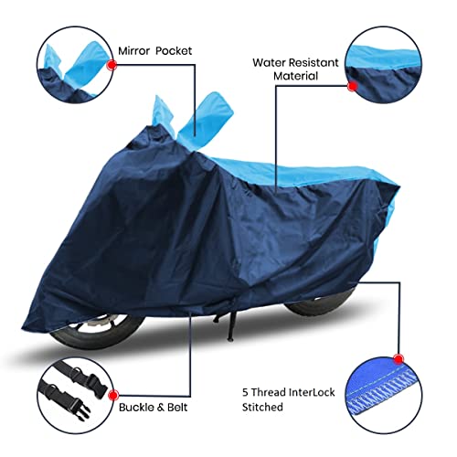 Image of Hunter 350 Two Wheeler Bike Cover Accessories - Dustproof - UV Protection - Premium Bike Cover Blue Aqua