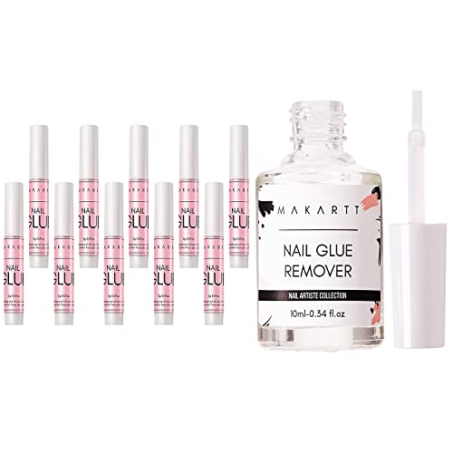 Makartt Nail Glue And Nail Glue Remover Bundle, Super Strong Nail Glue For Acrylic Nails Press On Nails, Instant Nail Glue Remover #TOP28