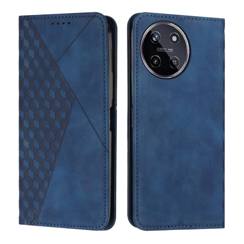 KOUYI Funda para OPPO Realme 11 4G, PU Cuero Flip Folio Carcasa [Magnético][Soporte Plegable][Ranuras para Tarjetas],Capa Tipo Libro Flip Case Wallet,Antigolpes Cover (Azul)