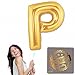 40 Inch Giant Jumbo Helium Foil Mylar Balloons for Party Decorations (Premium Quality), Matte Gold, Letter P