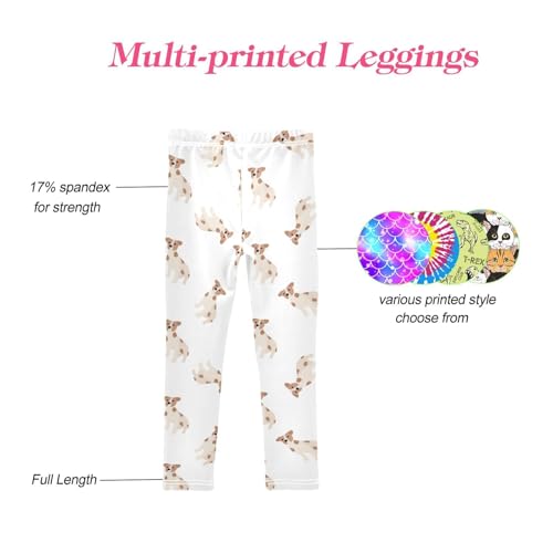 CaTaKu Girls Leggings Cute Dogs Terrier Leggings for Girls Kids Athletic Workout Yoga Pants Size 4-10T4