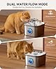 Stainless Steel Cat Water Fountain for Drinking with 3 Filters, 2.8L Auto Pet Drinking Fountain for Cats with 20dB Ultra-Quiet Pump, 24/7 Circulation Filtration LED Water Level Window Dishwasher Safe #5