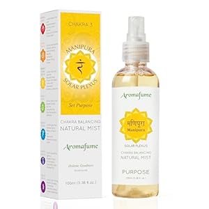 Solar Plexus Chakra Natural Mist by Aromafume | 100ml/3.3 fl oz | Manipura | Aromatherapy Spray for Chakra Balance | Lemongrass & Rosemary Extracts | Essential Oil Spray for Meditation, Yoga, Reiki